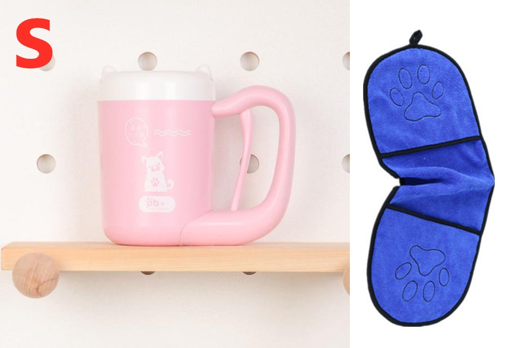 Taza para limpiar las patas de las mascotas