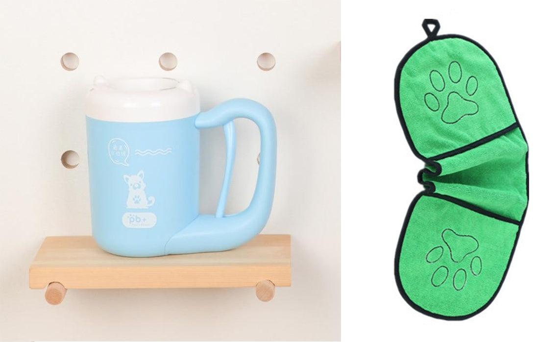 Taza para limpiar las patas de las mascotas