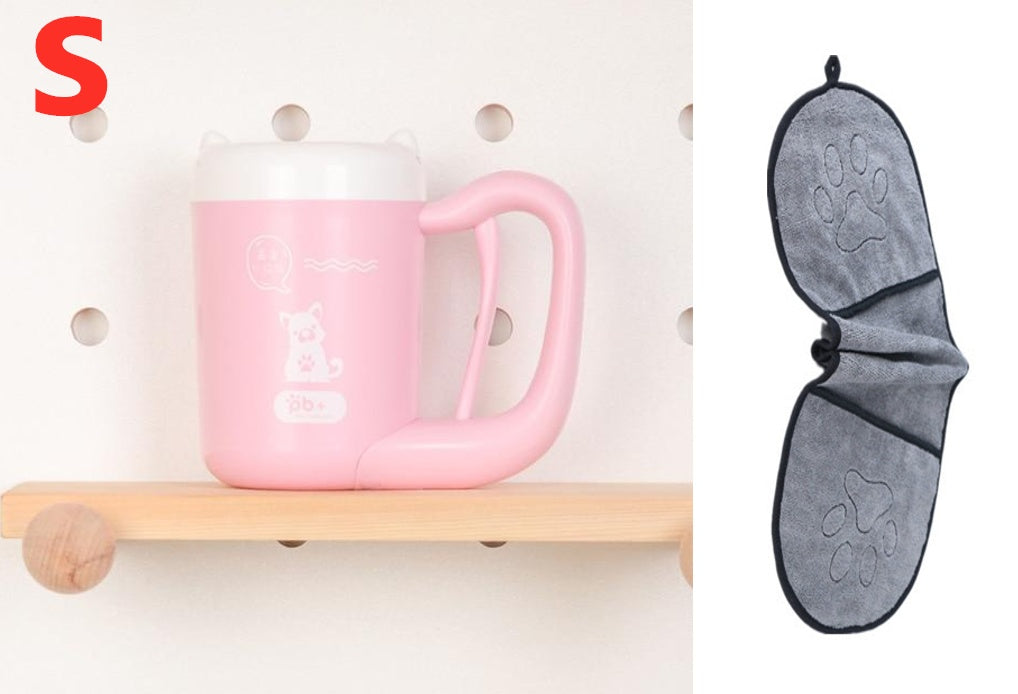 Taza para limpiar las patas de las mascotas