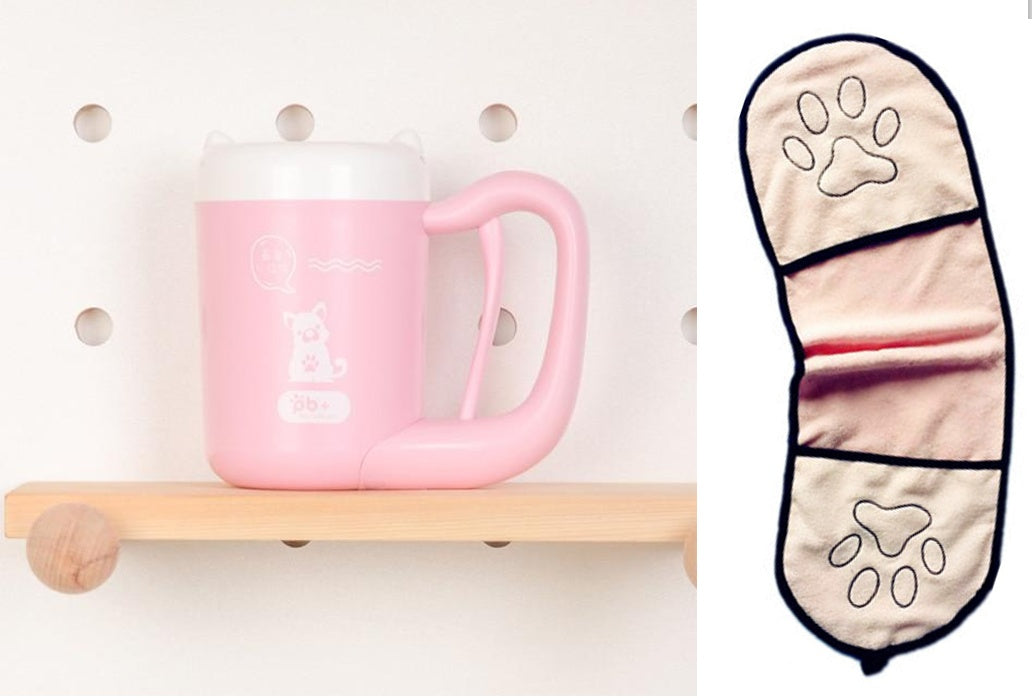 Taza para limpiar las patas de las mascotas