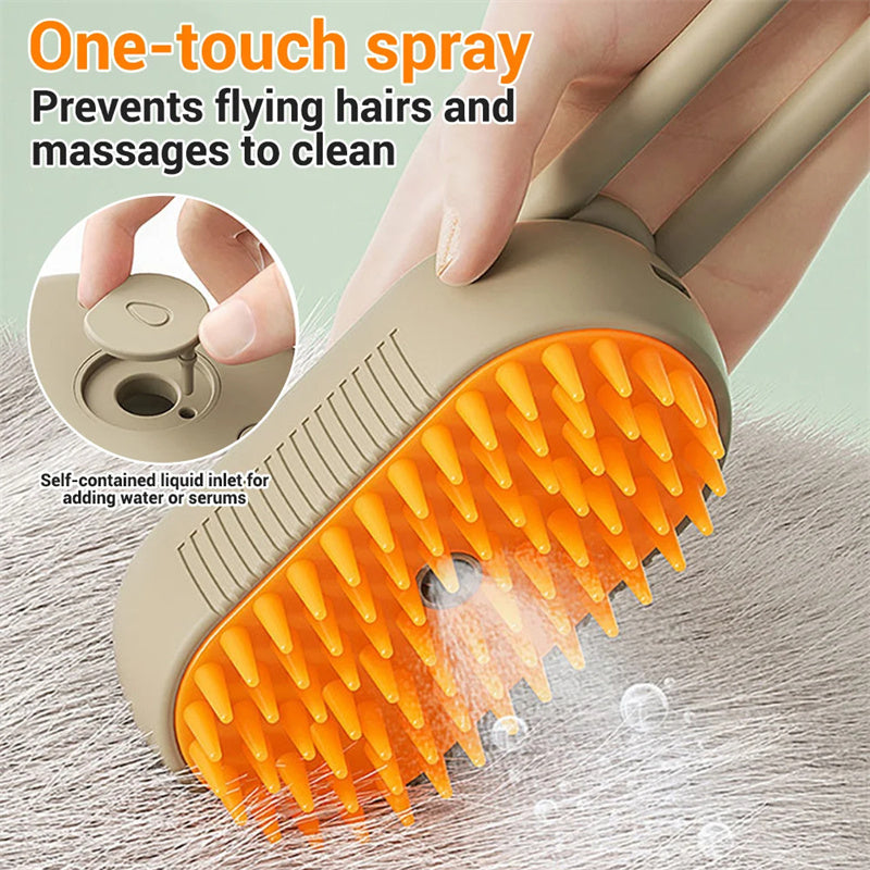 FurFresh Steam Brush: Electric Spray Cat Hair Brushes For Massage