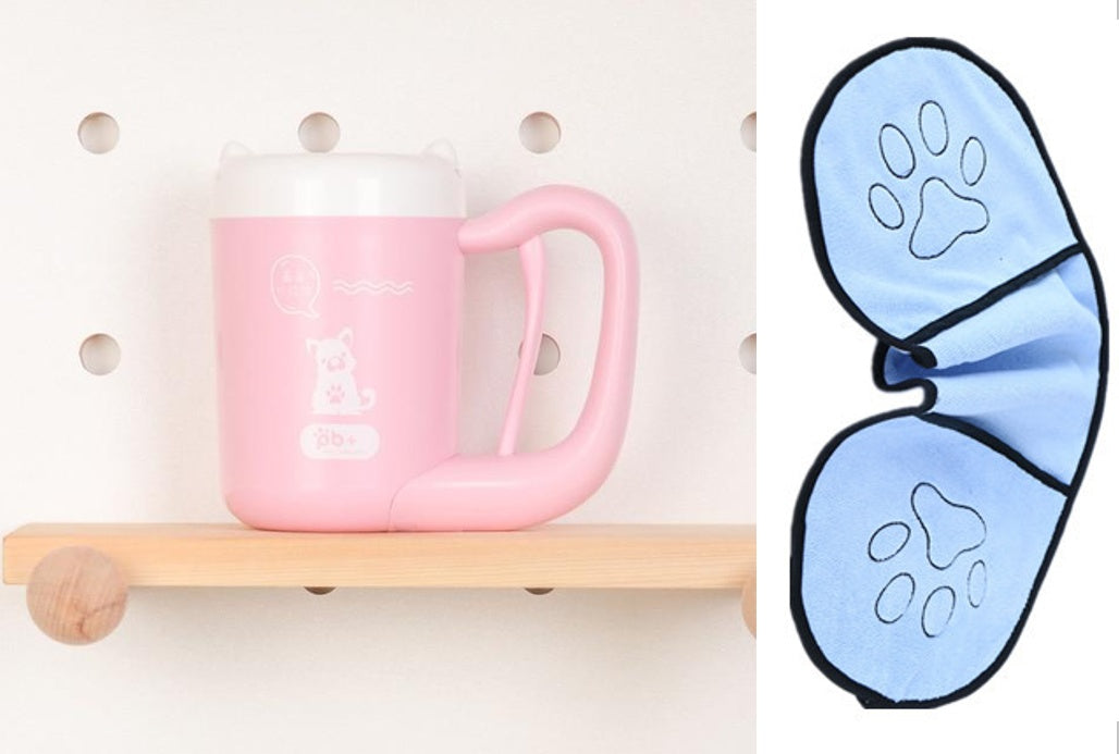 Taza para limpiar las patas de las mascotas