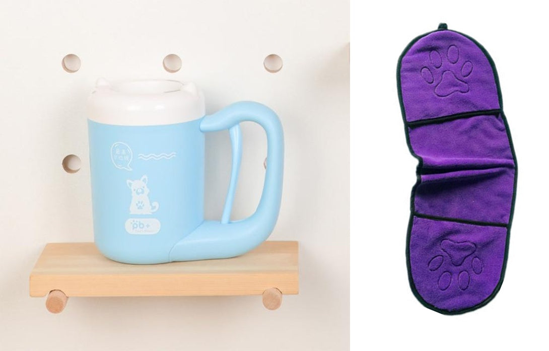 Taza para limpiar las patas de las mascotas