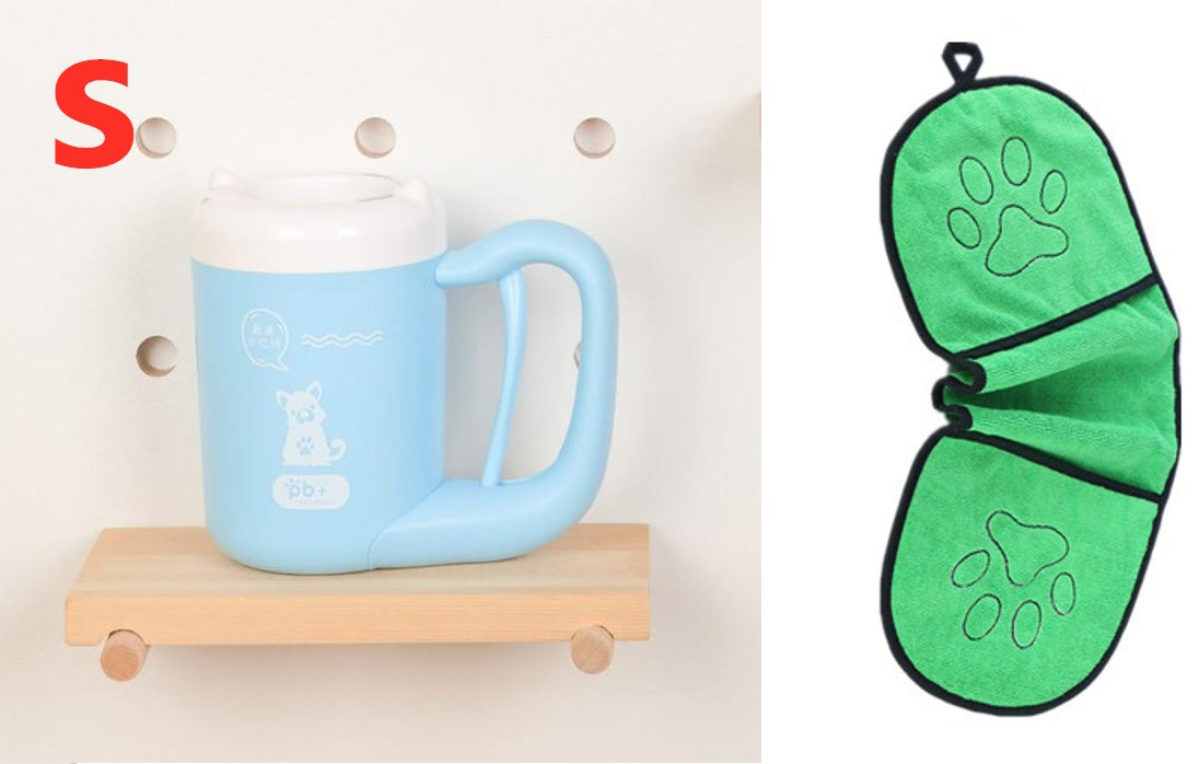 Taza para limpiar las patas de las mascotas