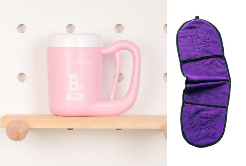 Taza para limpiar las patas de las mascotas