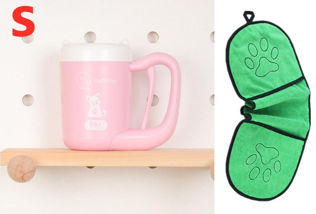 Taza para limpiar las patas de las mascotas