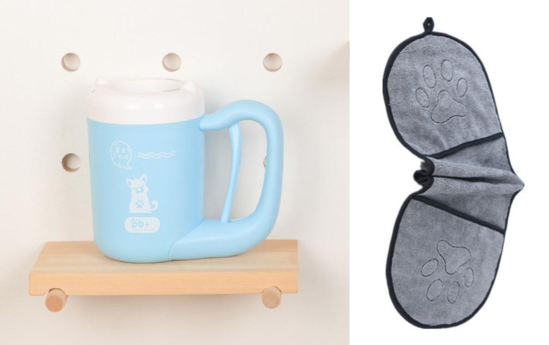 Taza para limpiar las patas de las mascotas