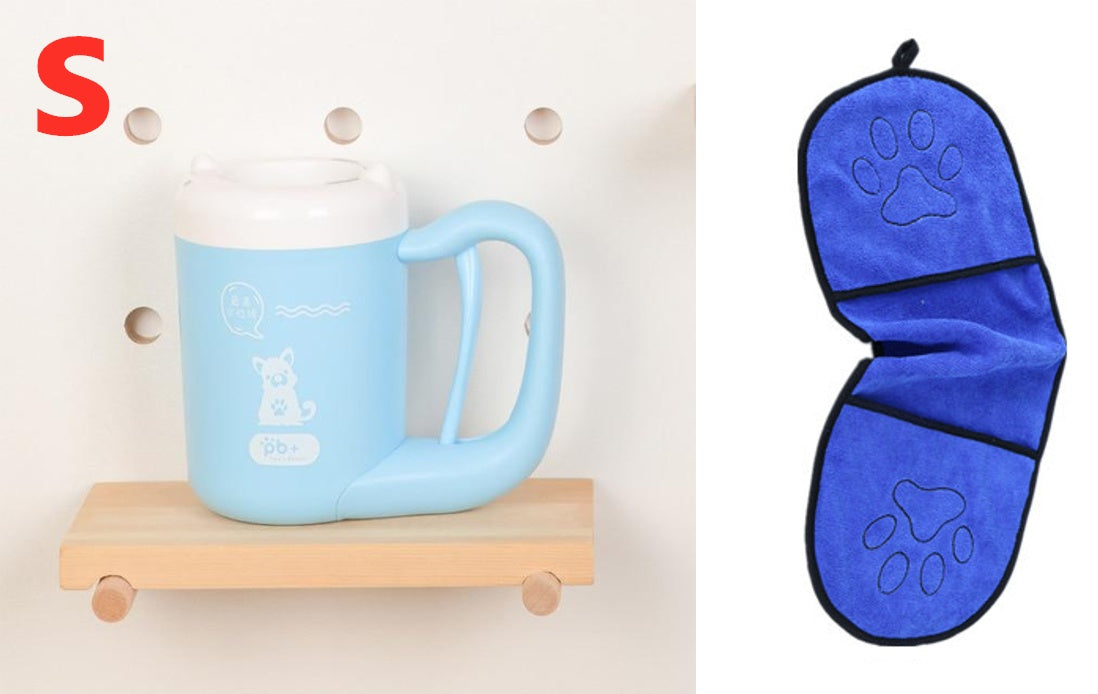 Taza para limpiar las patas de las mascotas