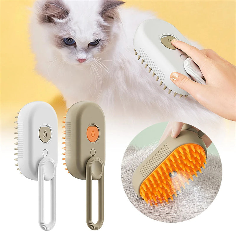 FurFresh Steam Brush: Electric Spray Cat Hair Brushes For Massage