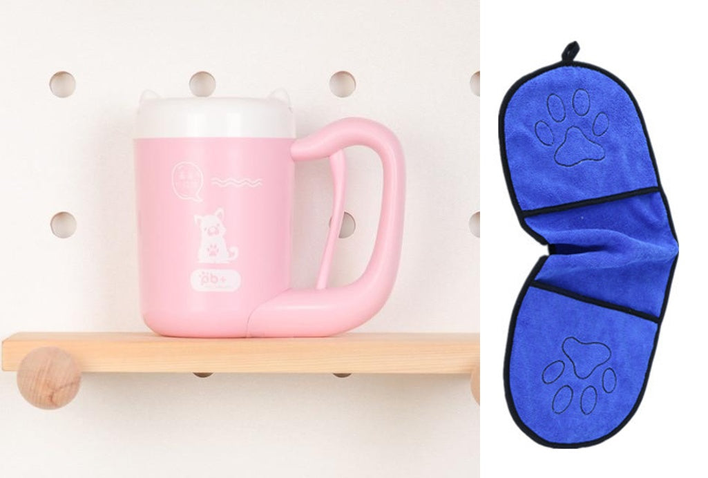 Taza para limpiar las patas de las mascotas