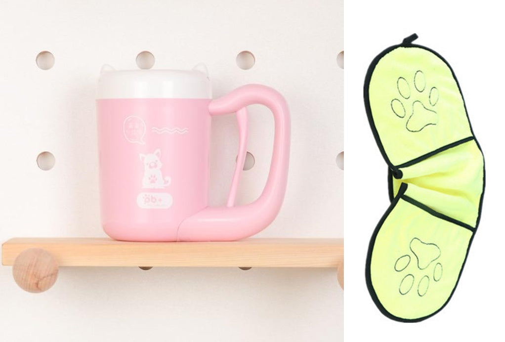 Taza para limpiar las patas de las mascotas