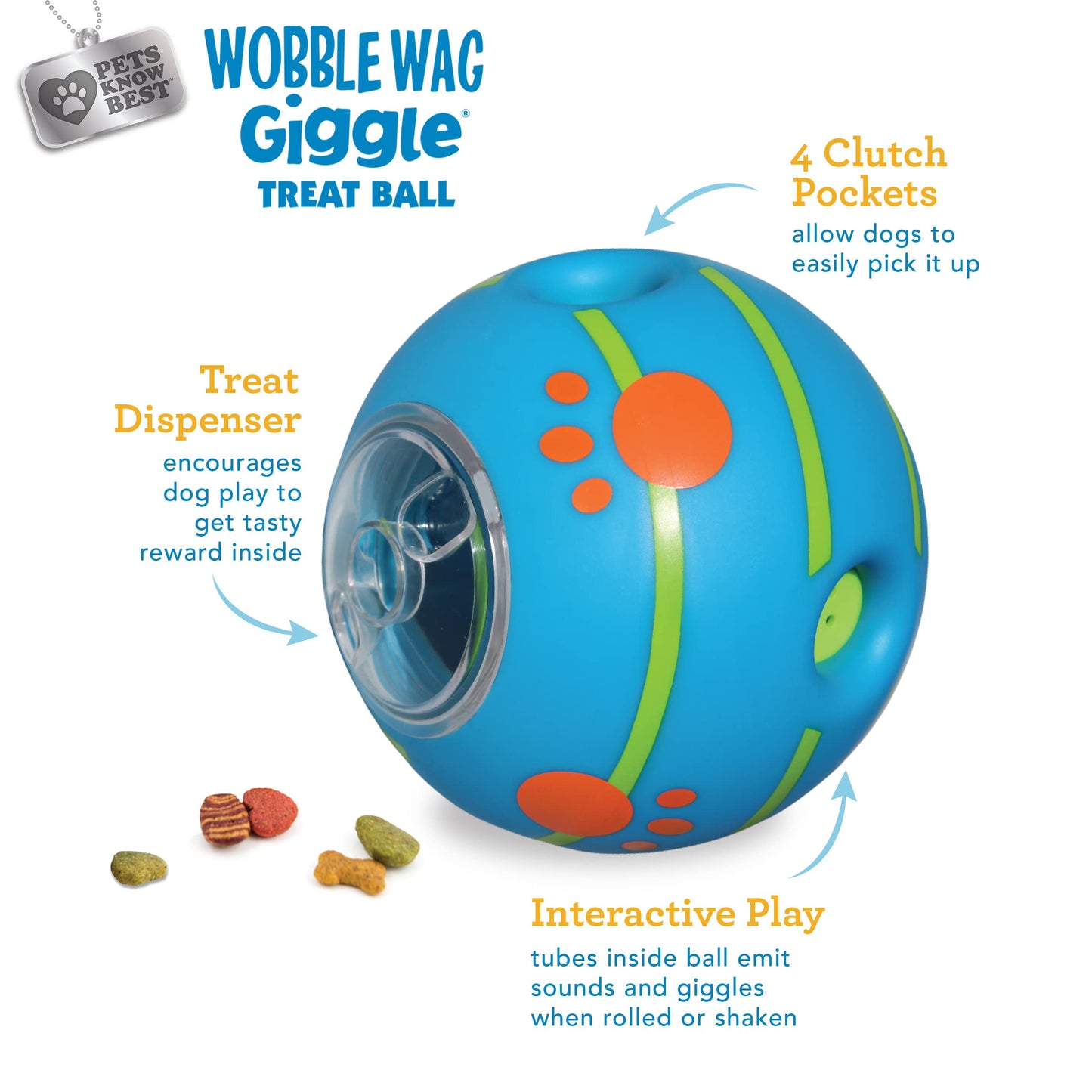 Wobble Wag Giggle Treat Ball- Interactive Dog Toy & Treat Dispenser